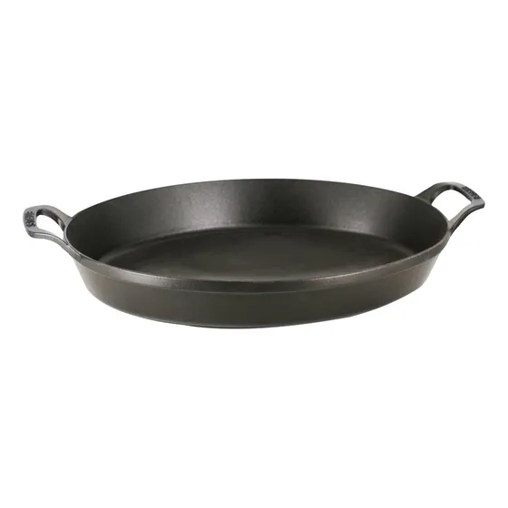 Staub Plato Ovalado Hierro Fundido 14.5x11.2  Negro Mate