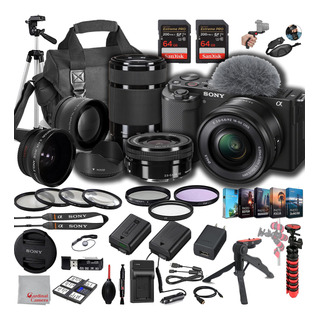 Câmera Sem Espelho Sony Zv-e10 Com Lentes De 16-50 Mm + 55-2 Câmera Sem Espelho Sony Zv-e10 Com Lentes De 16-50 Mm + 55-2