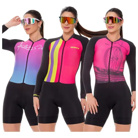 Macacão Macaquinho Ciclismo Manga Longa Frio Ciclista Bike