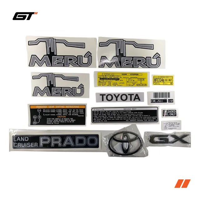 Kit Calcomanias Emblemas Etiquetas Para Toyota Meru Prado