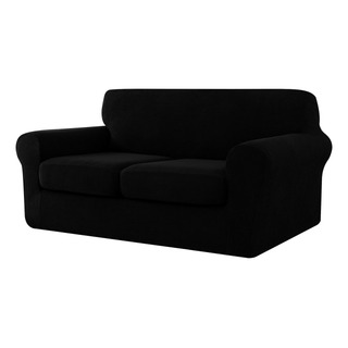 Funda De Sofá Chun Yi Stretch De 2 Plazas, Lavable, Negra Funda De Sofá Chun Yi Stretch De 2 Plazas, Lavable, Negra