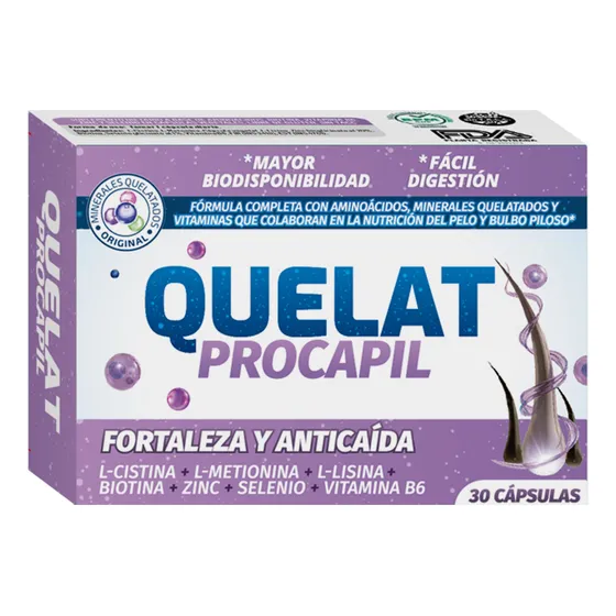 Quelat Procapil Fortaleza Y Anticaída 30 Cápsulas Sin Sabor