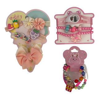 Kit Infantil Feminino Com Relogio Colar Laço Pulseira Lindo. Kit Infantil Feminino Com Relogio Colar Laço Pulseira Lindo.