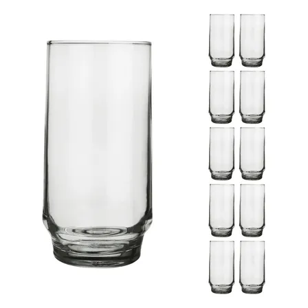 Copo Vidro 410ml Lights Suco Agua Cristal Luxo Nadir - 10 Un Transparente