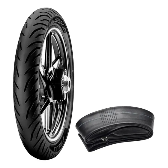 Combo Pirelli 80/100-14 Super City +camara Hfk Reforzada    