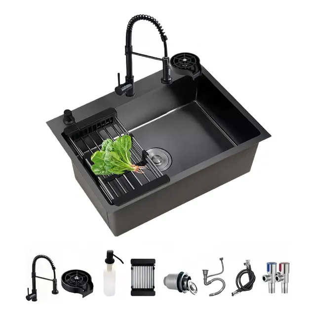 Fregadero De Cocina 304 Acero Inoxidable 5545 Grifo Incluido