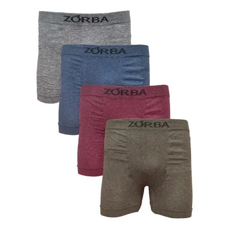 Kit 4 Cuecas Boxer Zorba Masculino 871 Mescla/azul/verde/bordô Liso P