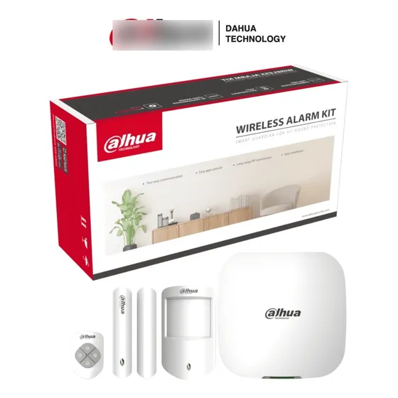 Kit Alarma Inalámbrico Dahua DHI-ART-ARC3000H-03-FW2 Conexión por WiFi, Ethernet y 4G Dual SIM Monitoreo App 1 Sensor de Movimiento 1 Contacto Magnético Un Control Remoto