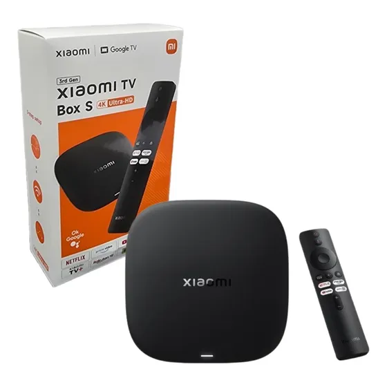 Mi Tv Box S Xiaomi Terceira Geração 4k Ultra Hd Bi Volt Cor Preto Tipo de controle remoto De voz