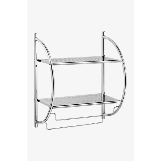 Repisa De Pared Cromada 2 Niveles P/ Baño 45x55cm C Toallero