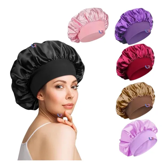 Gorro Gorra Gofio De Satén Con Vincha Unisex Cabello Sano