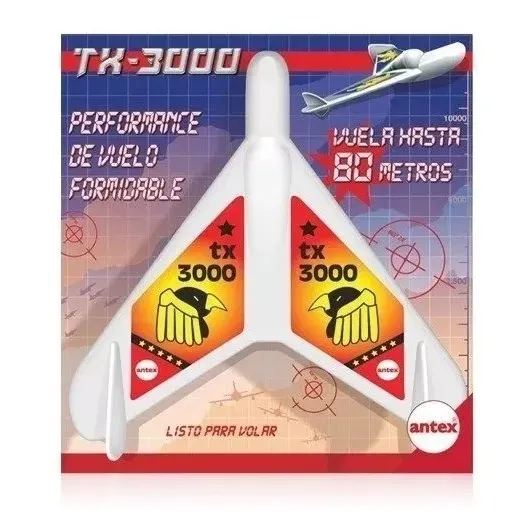 Avion De Juguete Vuela De Verdad Planeador Hasta 80 Mt Antex Color Blanco Personaje NAVE
