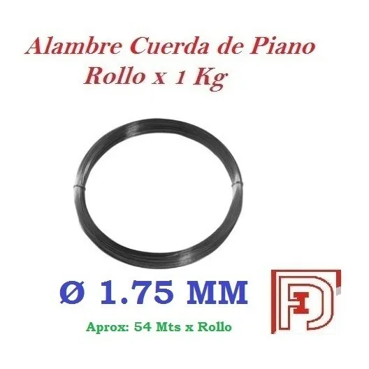 Alambre Cuerda De Piano 1,75mm X Rollo 1 Kg
