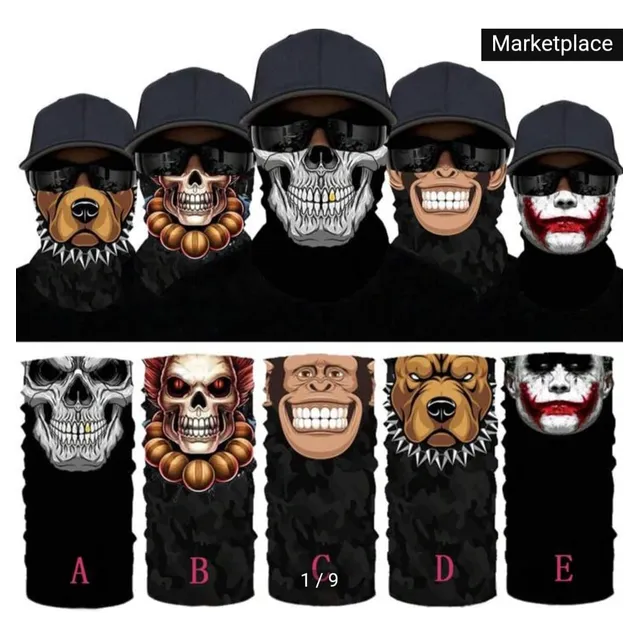 Mascara Tubular Proteccion Uv,  3d Perro, Calavera, Fantasma