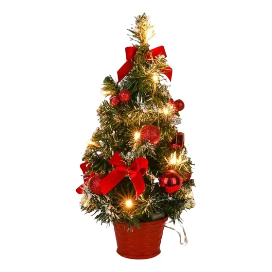 Árbol De Navidad De Mesa Tipo Centro Comercial Iluminado Con