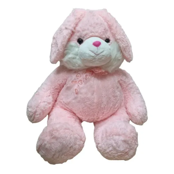 Peluche Conejo Gigante 90cm Con Moño Color Rosa 1066 Mono