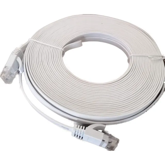 Cable De Red Rj45 Cat6 Armado 15 Metros 23awg Plano Blanco