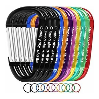 12 Piezas De Mosquetón De Aluminio Para Llavero, Clip De Res 12 Piezas De Mosquetón De Aluminio Para Llavero, Clip De Res