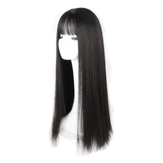 Peruca U, Franja, Feminina, Preta, Cabelo Comprido, Macia, R Peruca U, Franja, Feminina, Preta, Cabelo Comprido, Macia, R