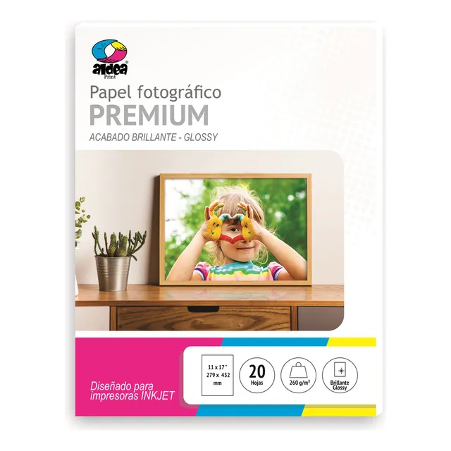 10 Paquetes Papel Fotográfico Glossy Tabloide 260gr 200 Hoja Color Blanco