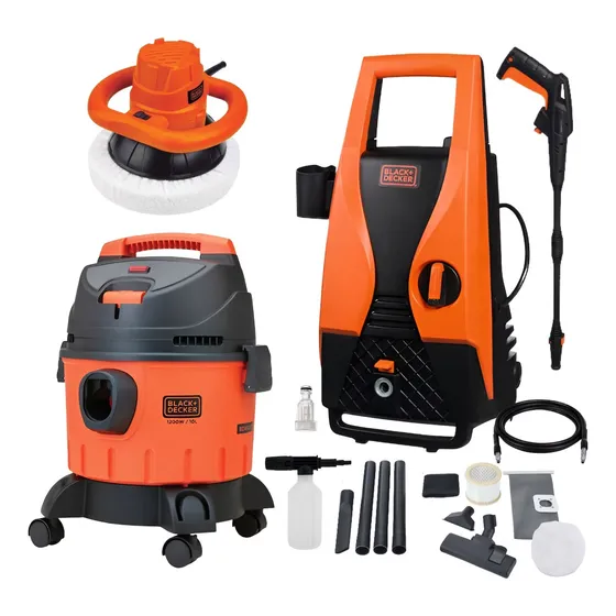 Hidrolavadora 1400w + Aspiradora 1200w+pulidora Black&decker