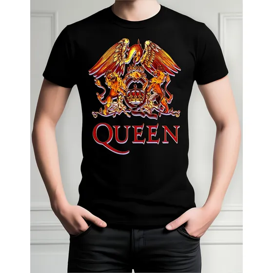Camiseta Manga Corta Quenn Bandas Rock Black Series Vol3