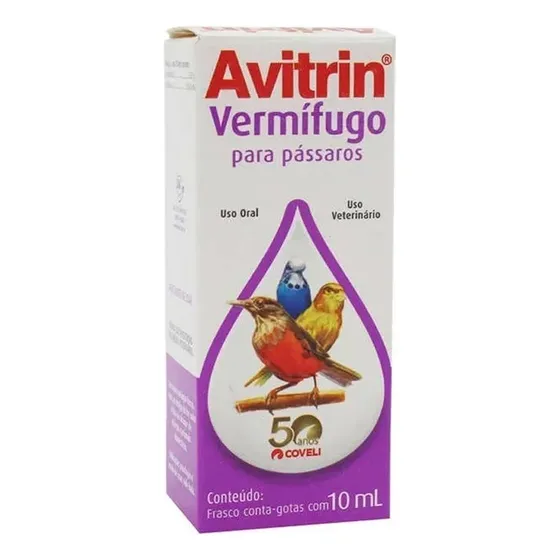 Avitrin Vermífugo 10ml Para Pássaros Coveli
