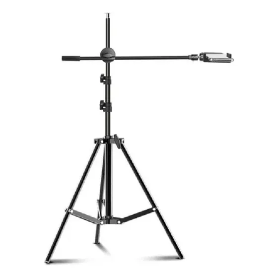 Tripé 210cm Com Suporte 60cm Cabeça 360° E Suporte Celular