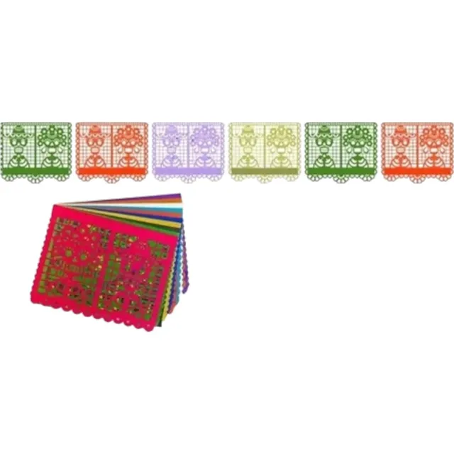 Banderin Guirnalda Mexicana Papel Seda Destello Floral 5mts