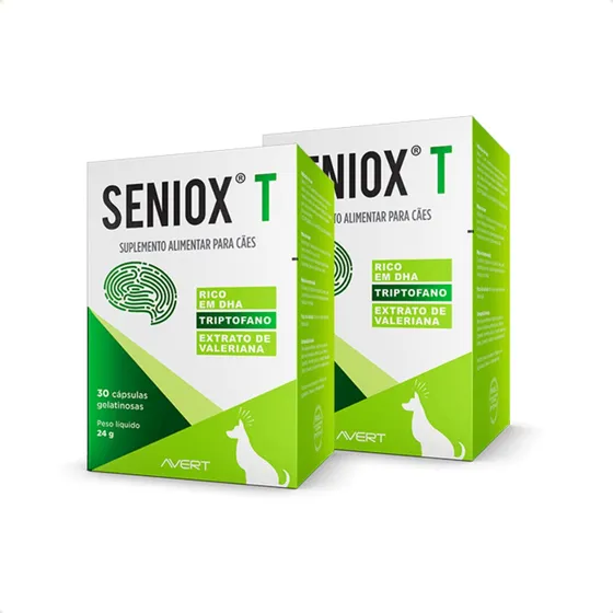 Kit 2 Seniox T Avert 30 Cápsulas Suplemento Para Cachorro