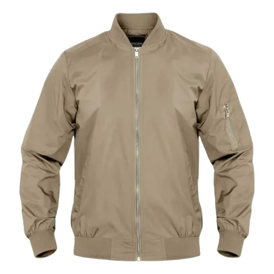 Casacas Bomber Jacket En Color Entero Para Hombre