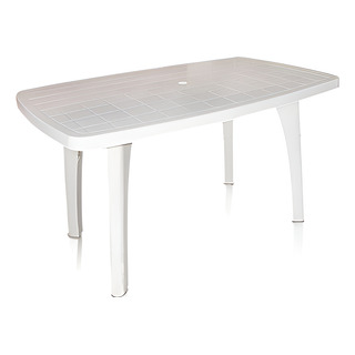 Mesa De Plástico Retangular Tiradentes Antares 130x80 Branco Mesa De Plástico Retangular Tiradentes Antares 130x80 Branco
