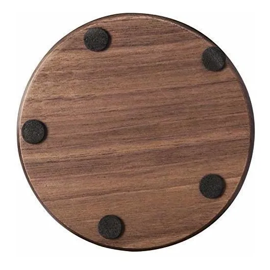 Juego 8 Posavaso Madera Soporte Cuero 4 Nogal 100% Mesa