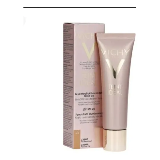 Base de maquillaje en crema Vichy Teint Ideal Teint ideal Maquillaje efecto iluminador tono dorado oscuro - 30mL 30g