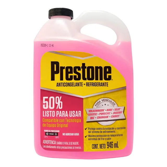 Líquido refrigerante/anticongelante Prestone AF9050M Rosa rosa en bidón 1L