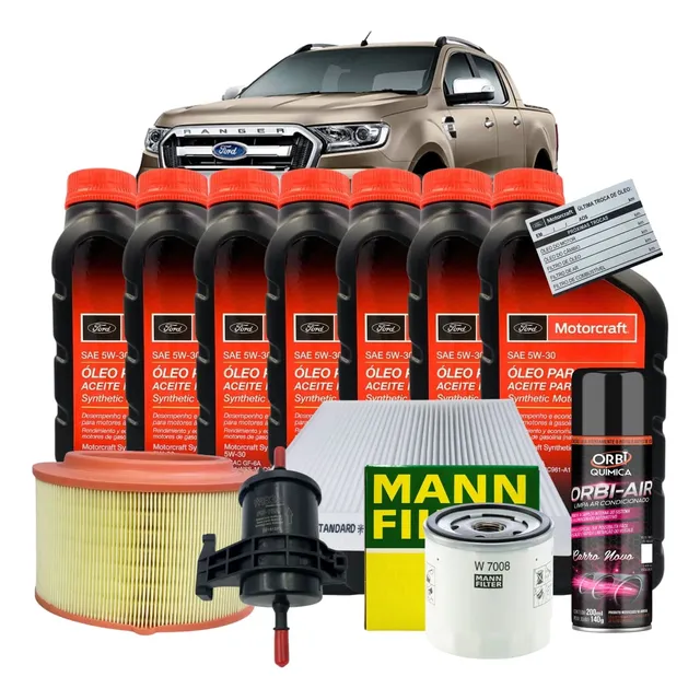 Kit Revisão Ranger 2.5 Flex Troca De Óleo Original Ford 5w30