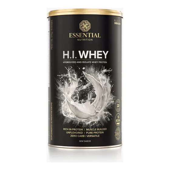 Essential Nutrition H.I. Whey Proteínas H.I. Whey Pó Lata Sem sabor 375 g