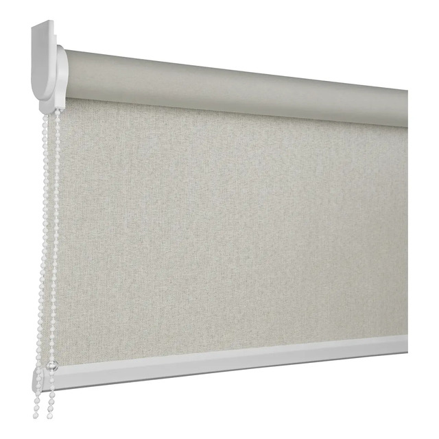 Cortina Rolo Blackout Medida L 1,80 X A 1,50 Blecaute Roller Cor Linho Natural Acabamento ...