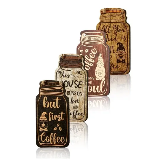 4 Letreros Decorativos De Madera Vintage Para Colgar En La P