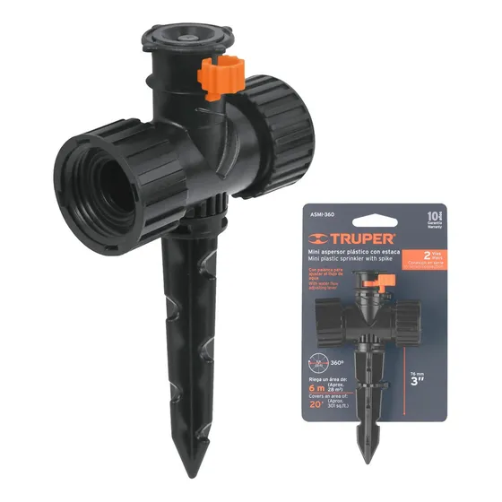 Aspersor Mini De Plástico, Irrigación 360° Truper 12297