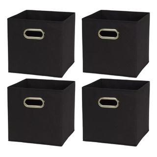 Set 4 Cajas Organizador Plegable Almacenamiento Hogar Negro Set 4 Cajas Organizador Plegable Almacenamiento Hogar Negro