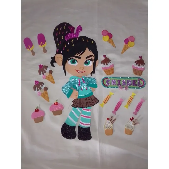 Vanellope Ralf El Demoledor Figuras En Foami Para Decoración