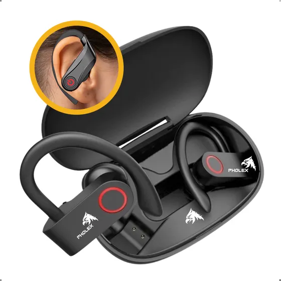 Fone De Ouvido Sem Fio Gancho Pholex Tws Bluetooth Esporte Corrida Ciclismo