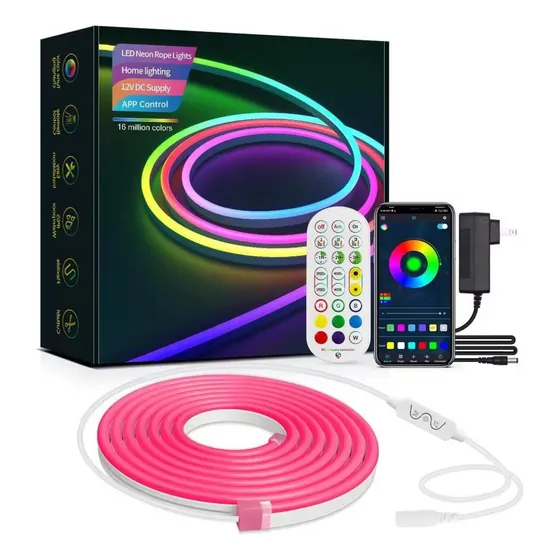 Luces De Neón Rgb 5m Control ,app, Transformador, Ip67