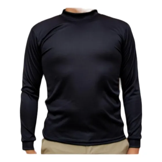 Buzo Deportivo Camiseta Larga Gym Lycra Militar  Negro 