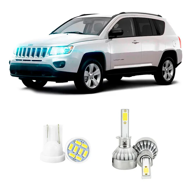 Lampada Led Farol Baixo Jeep Compass 2008 A 2016 20000lm