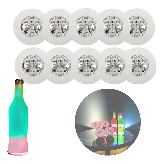 Posavasos Con Luz Led Para Bebidas,10 Pz Portavasos Fiesta