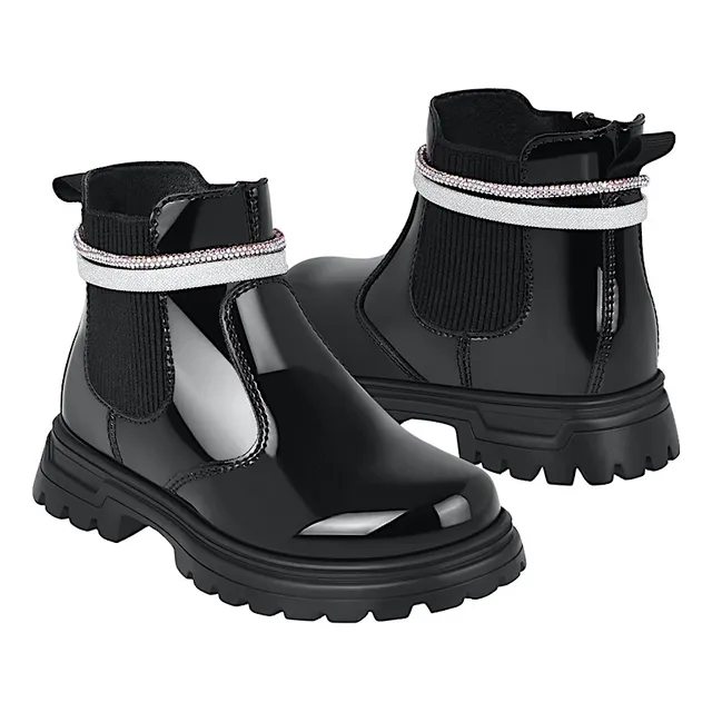 Botines Niña Yuyin 24506 Charol Negro 15-17