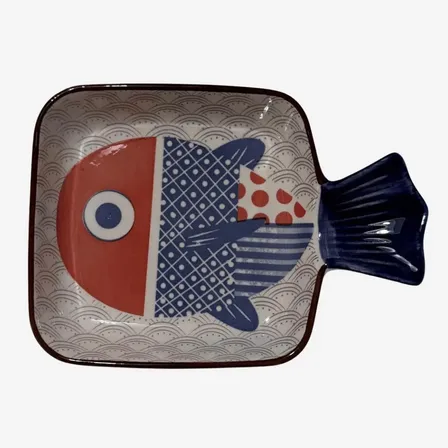 Petisqueira Porcelana Peixe Cumbuca Prato Servir Aperitivo