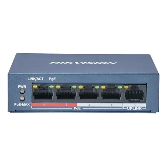 Switch Hikvision 4 Puertos 10/100m Poe Ds-3e0105p-em Red